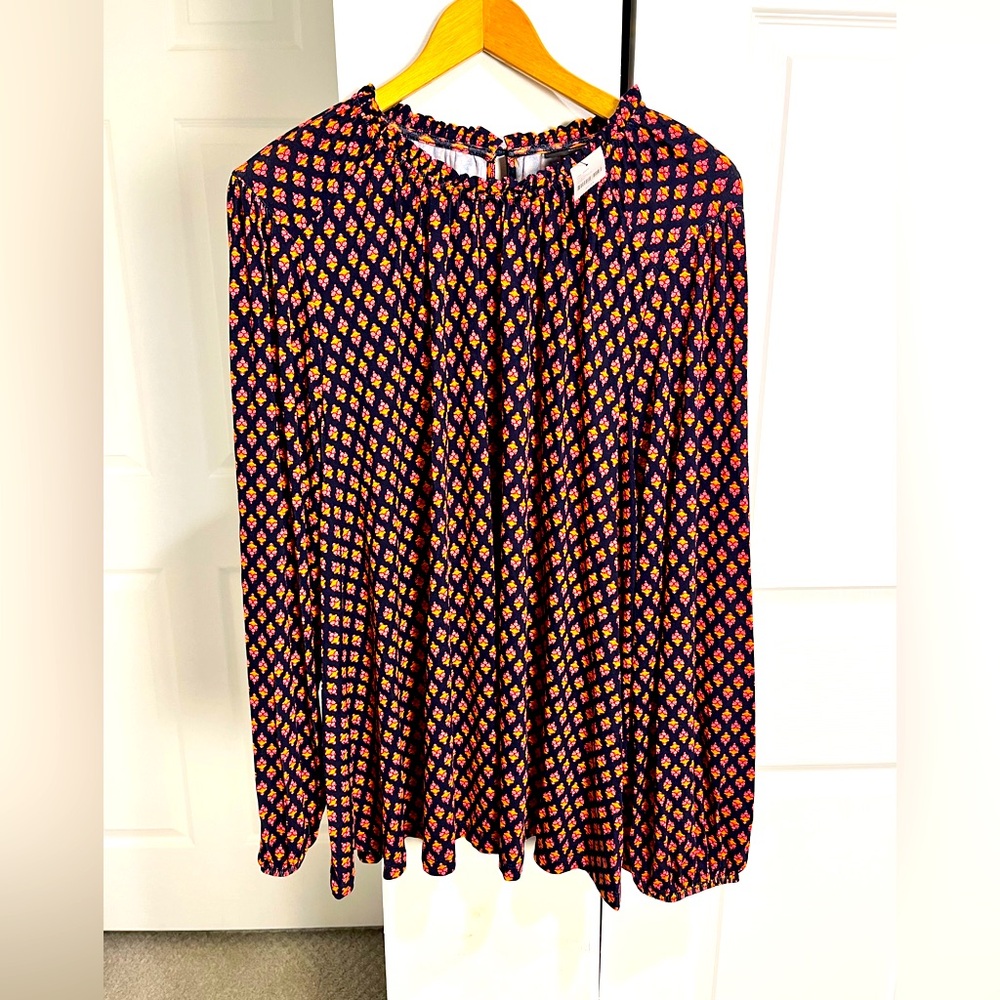 Lane Bryant Long Sleeve Blouse Career Casual Sz 22/24 Geometric Print NWT
